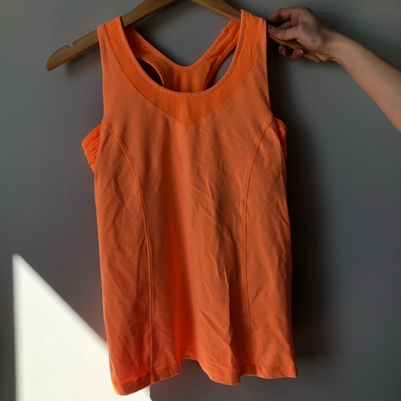 Lululemon open back Tank Top - Orange - Size 8 - Picture 1 of 4